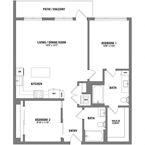 a floor plan of a house with a bedroom and a living room